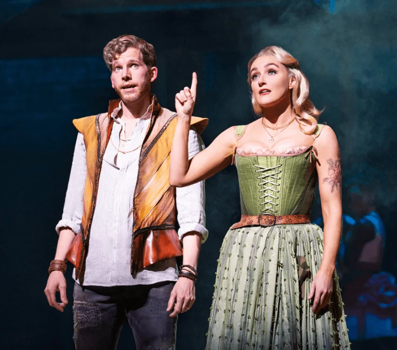 Two & Juliet performers gesturing during a scene